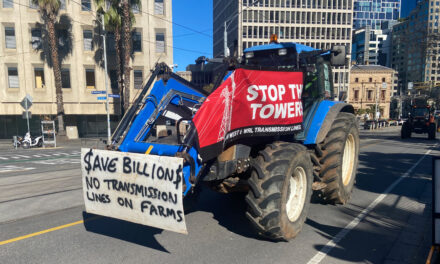 Power transmission line riles landholders in its path